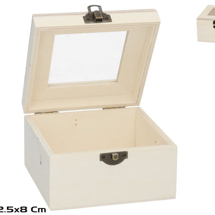 Opbergdoos met deksel Erik 12,5 × 12,5 cm – naturel