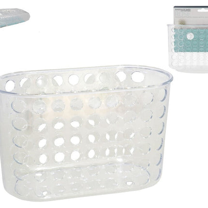 Badkamerrekje met zuignappen 19 × 9 × 12 cm – roze
