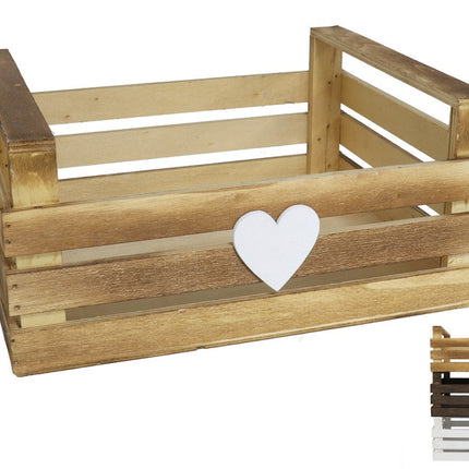 Houten opbergdoos hartvorm 29 × 24 × 13 cm