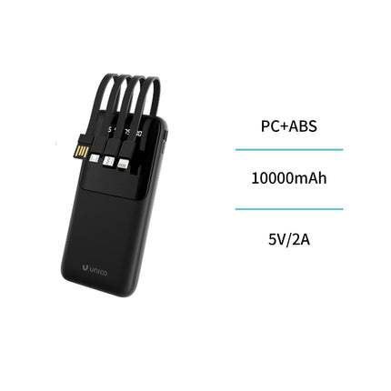 Powerbank 10000mAh met digitaal display en 4 kabel