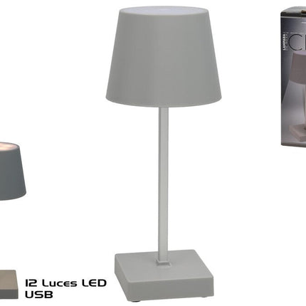 Tafellamp Cris met 12 leds 8,5 cm – zilver