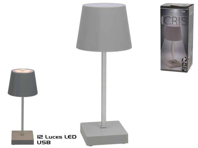 Tafellamp Cris met 12 leds 8,5 cm – zilver
