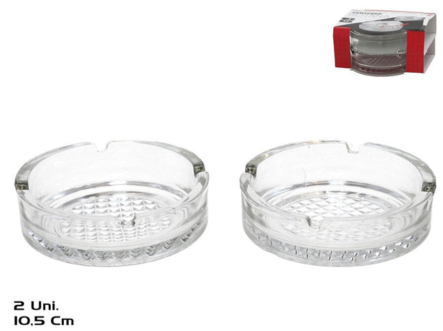 Glazen asbakken Ø 10,5 cm – set van 2