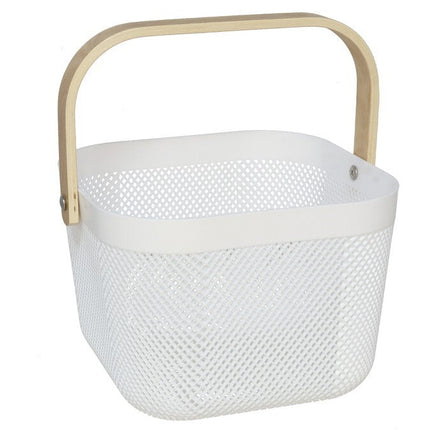 Opbergmand met handgreep 21 × 21 × 18 cm – wit