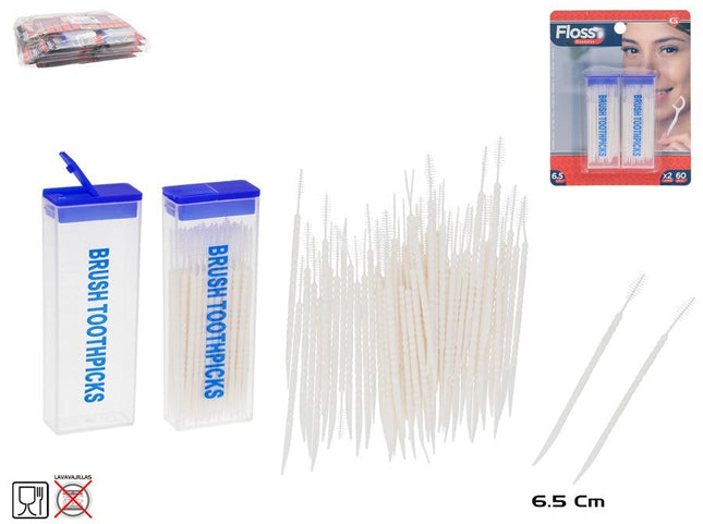 Flossticks 6,5 cm – 2 x 60 stuks