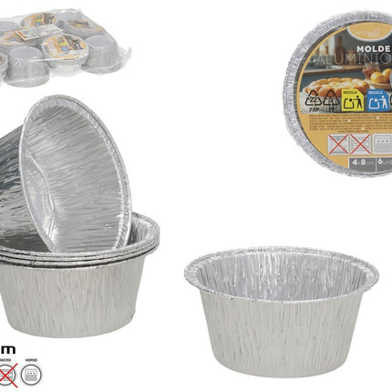 Aluminium bakvormpjes 4 × 8 cm – set van 6