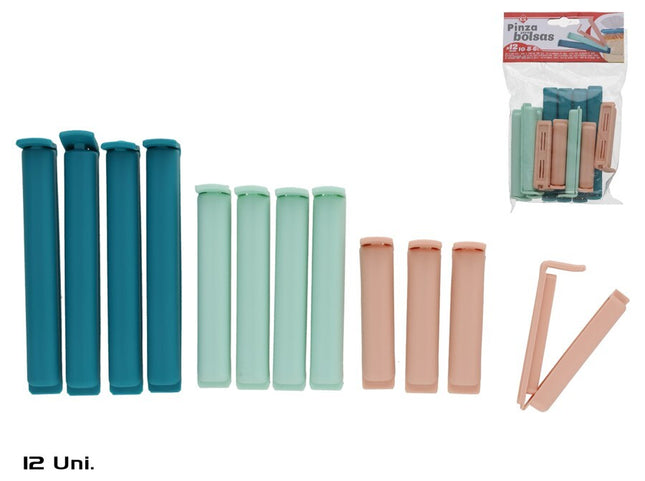 Zaksluitclips 10,5/8,5/6,5 cm – set van 12