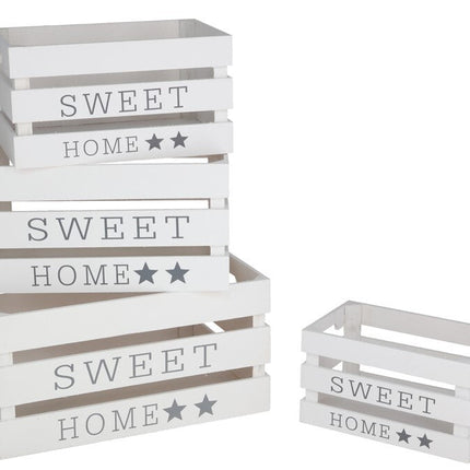Opbergboxen Lusa 40 × 30 × 20 cm – wit, set van 4