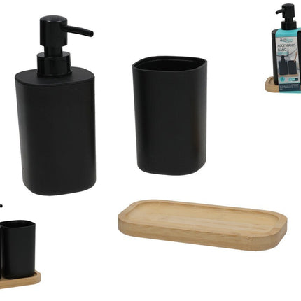Badkameraccessoires zwart 7 x 10 cm – set van 2