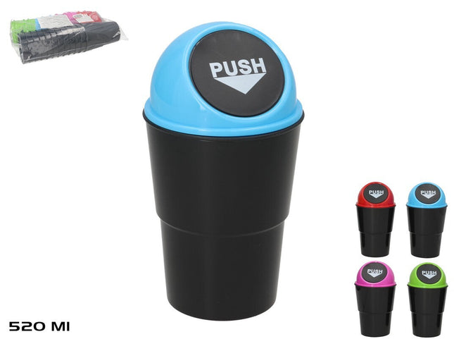 Mini-afvalbak met deksel 520 ml – assorti