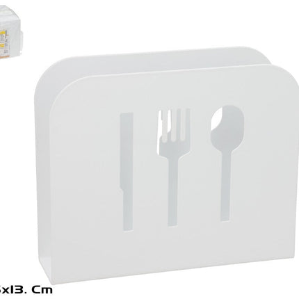 Metalen servethouder Navia 15 × 4,5 × 13 cm – wit