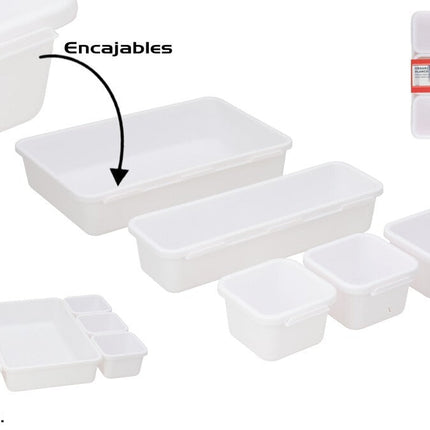 Organizers Promise 23,5 × 14,5 × 8,5 cm – wit, set van 5*