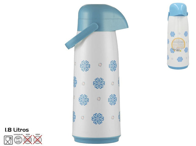 Thermoskan met pomp 1,8 liter – blauw