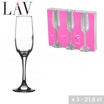 LAV Fame champagneflûtes 21,5 cl - 3 stuks