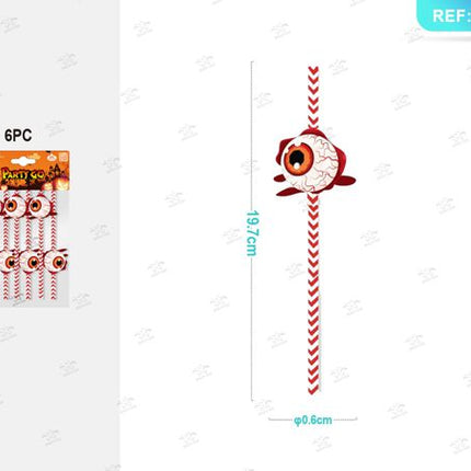 Rietjes met toppa occhio halloween 6st.