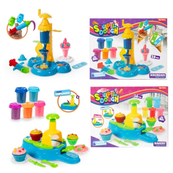 SculptiDough Klei Set IJs & Cupcake – 5 kleuren – 2 assorti
