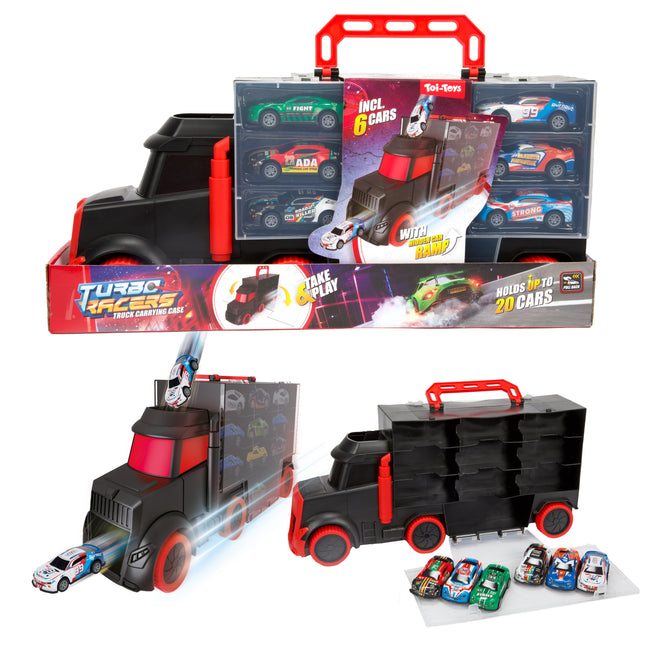 Turbo Racers Truck met 6 raceauto’s – pull back