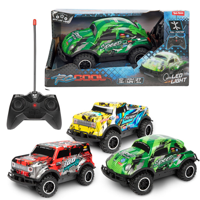 RC-COOL Cross Country Auto met licht 1:24 – 3 assorti