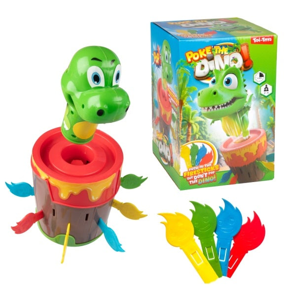 Spel “Poke the Dino” Vulkaan met 16 vlammen