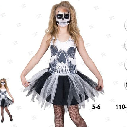 Meisje rok schedel 1set (5-6 anni)