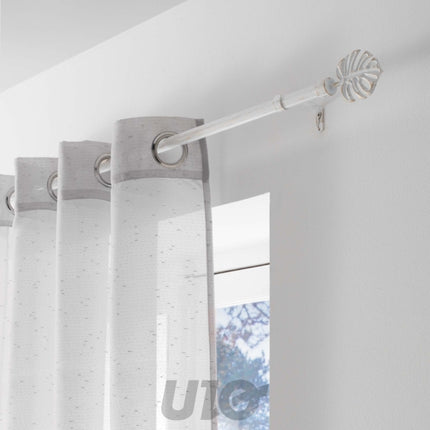 Uitschuifbare gordijnroede 19 mm 120–210 cm Tropi wit/goud
