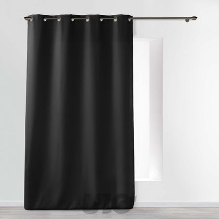 Effen gordijn met ringen 140 x 260 cm – zwart