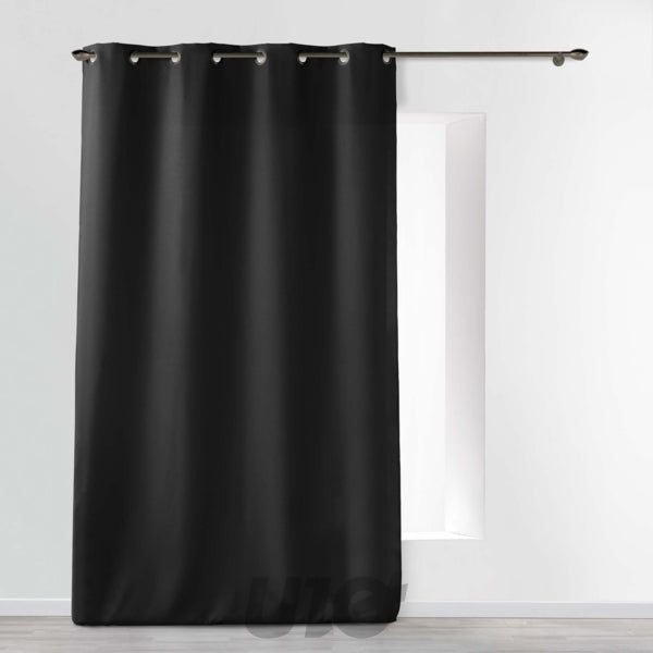 Effen gordijn met ringen 140 x 260 cm – zwart