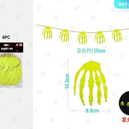 Mani spook fosforescenti halloween 6st.