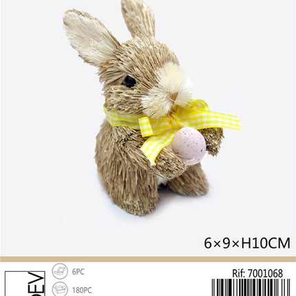 Konijn met ei decoratie 6x9x10 cm