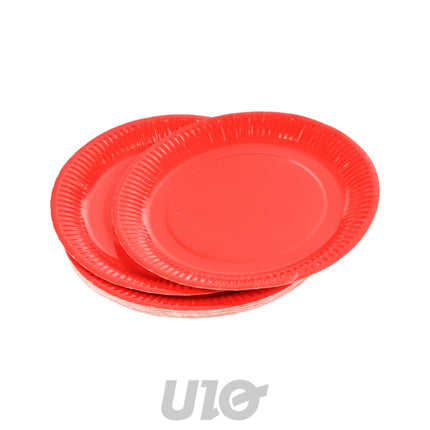 Rode kartonnen dessertborden Vitamine Ø 18 cm, 20 stuks