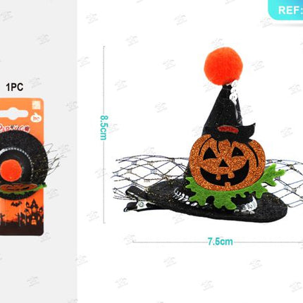 Haarclip spook en pompoen halloween 2st.