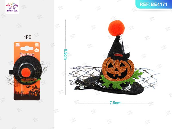 Haarclip spook en pompoen halloween 2st.