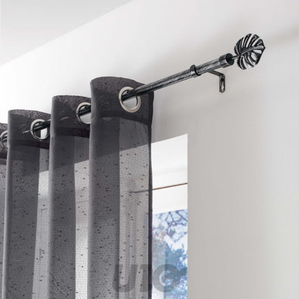 Uitschuifbare gordijnroede 19 mm 210-380 cm Tropi zwart/zilver