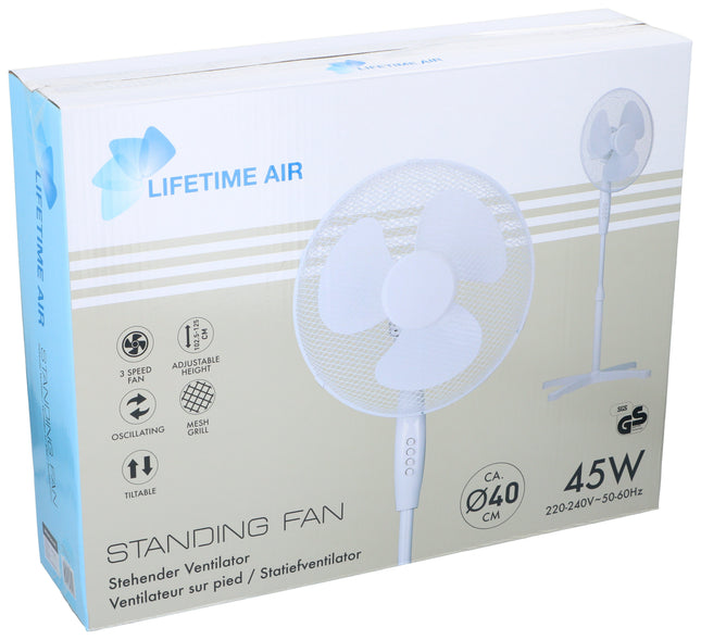 Statiefventilator 40 cm 45W – 3 standen