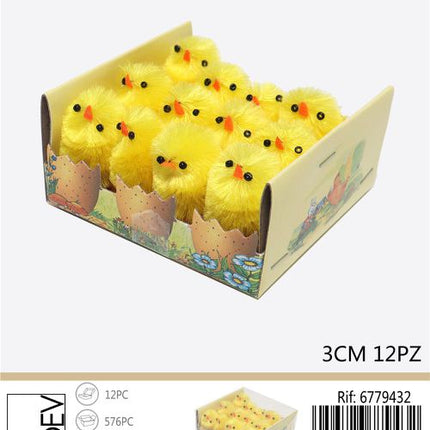 Decoratieve kuikens 3 cm – 12 stuks