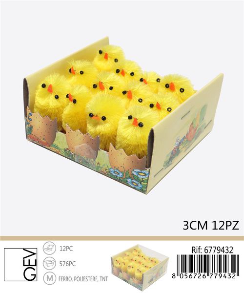 Decoratieve kuikens 3 cm – 12 stuks