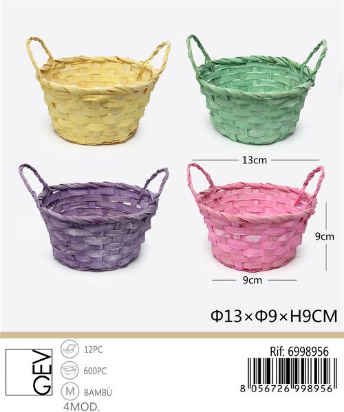 Paasmandje 13x9 cm – assorti 4 kleuren