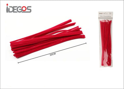 Chenilledraad fuchsia 30 cm - 25 stuks