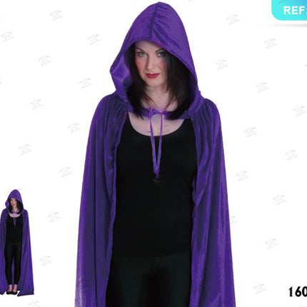 Paarse cape met linten voor volwassenen halloween 1set