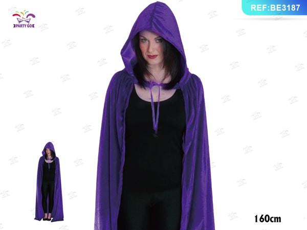 Paarse cape met linten voor volwassenen halloween 1set