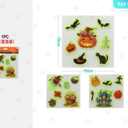 Fosforescerende gelsticker halloween (assorti