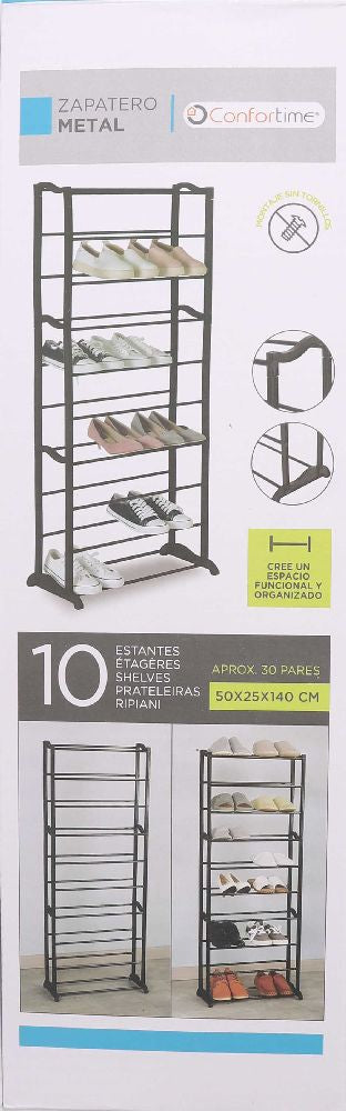 Metalen schoenenrek – Voor 30 paar – 50 x 25 x 140 cm – Confortime