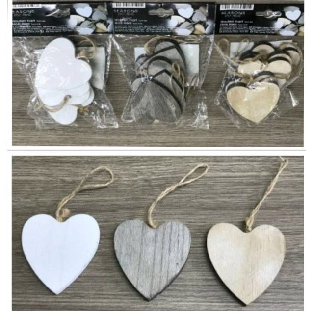 Deurdecoratie hart – 5 stuks per verpakking – Model 210-AD-106/MIX