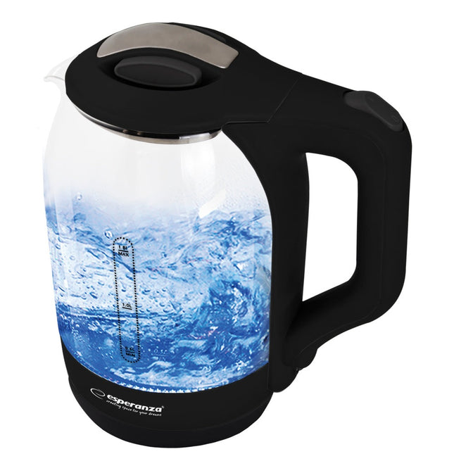 Yukon Elektrische Glazen Waterkoker 1,7 L – Zwart