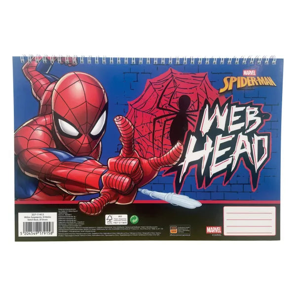 Spiderman Web Head A/4 spiral sketchbook, 30 sheets