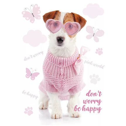 Dog Pink World A/4 elastic folder