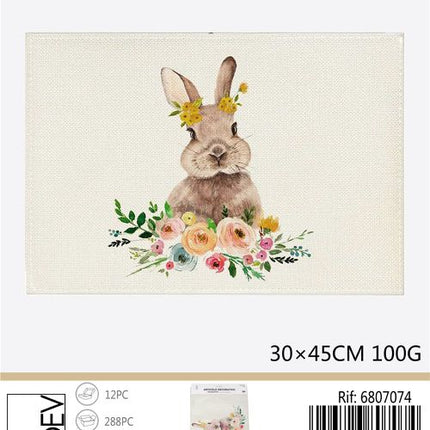 Paas placemat konijn 30x45 cm