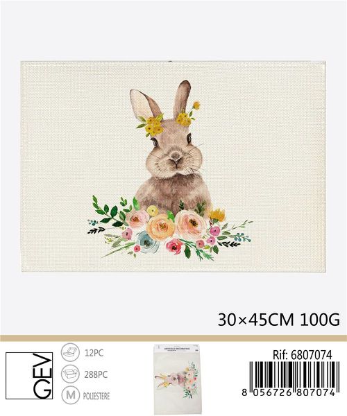 Paas placemat konijn 30x45 cm