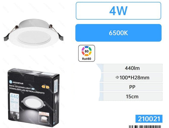 Ronde LED-inbouwspot 4W koud wit 6500K