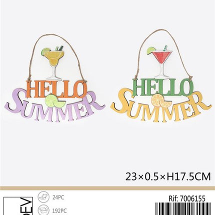 Hangdecoratie Hello Summer 23x17,5 cm